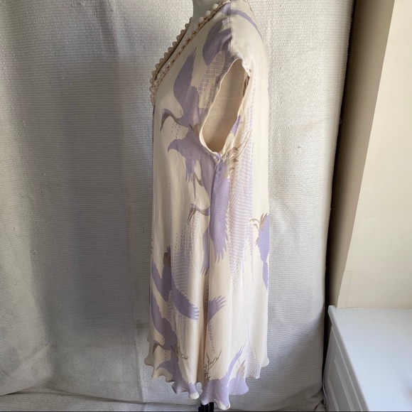 Reformation OG Silk Vintage 90s Crane Print Dress - Picture 2 of 8